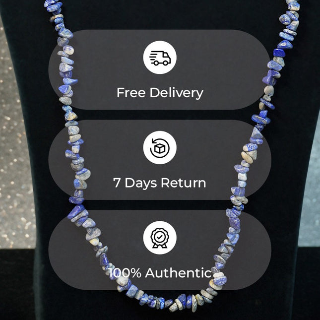Lapis Lazuli Chips Mala – Awaken Wisdom & Inner Truth
