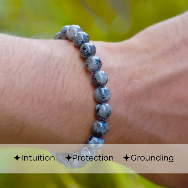Larvakite Natural Protection Bracelet – 8mm / 10mm Beads
