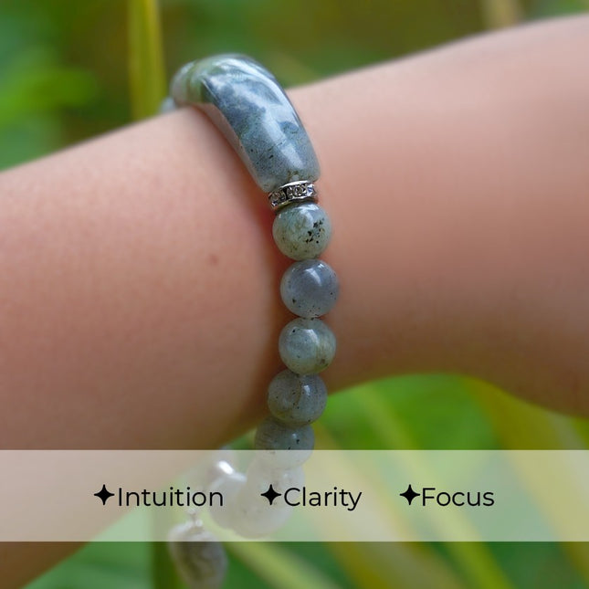 🪄🖤 Designer Charm – Larvakite Bracelet