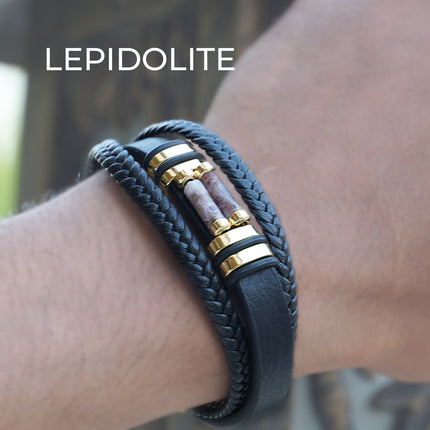 Lepidolite Leather Bracelet