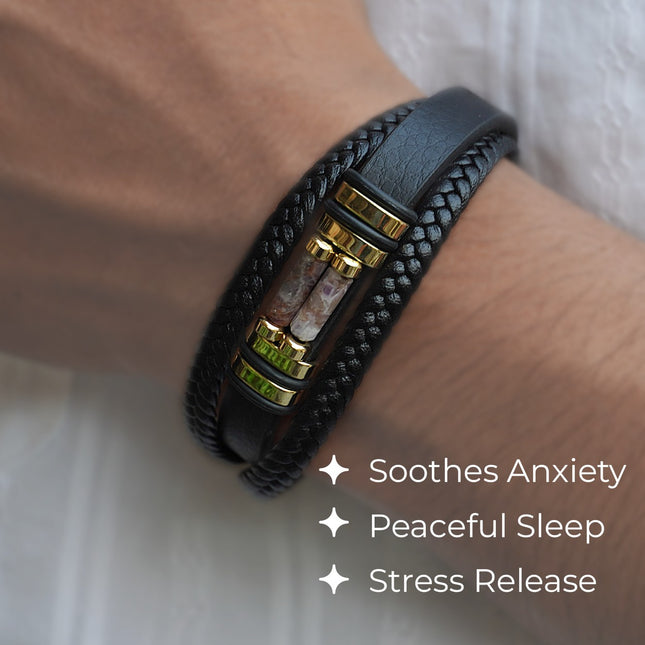 Lepidolite Leather Bracelet