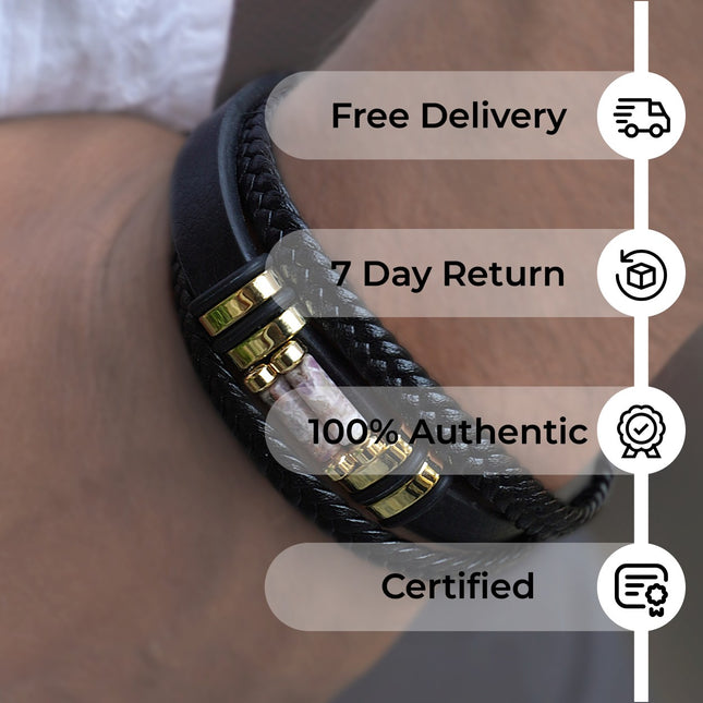 Lepidolite Leather Bracelet