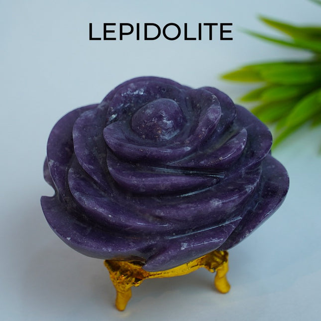 Lepidolite Stone Flower – Emotional Healing, Calm & Spiritual Renewal