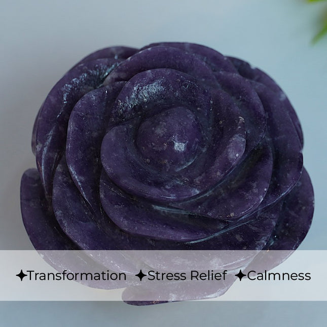 Lepidolite Stone Flower – Emotional Healing, Calm & Spiritual Renewal