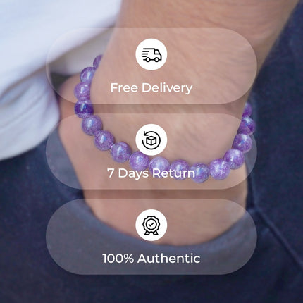 Lepidolite Natural Crystal Bracelet – 8mm / 10mm Beads