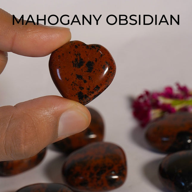 MAHOGANY OBSIDIAN PUFFY HEART STONE – Grounded Strength & Gentle Protection