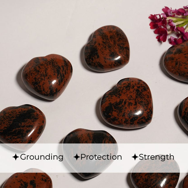 MAHOGANY OBSIDIAN PUFFY HEART STONE – Grounded Strength & Gentle Protection