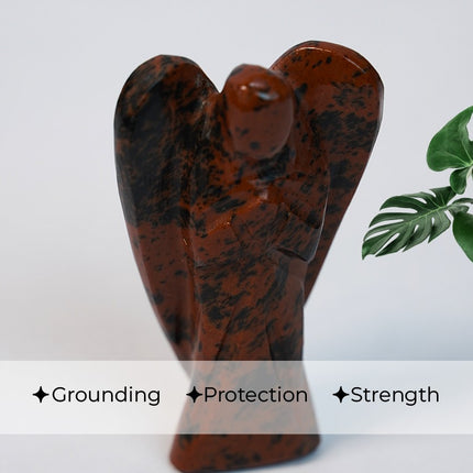 Mahogany Obsidian Angel – Grounded Strength, Protection & Rooted Transformation