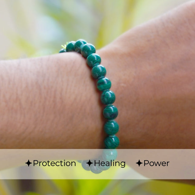Malachite Natural Crystal Bracelet – 8mm / 10mm