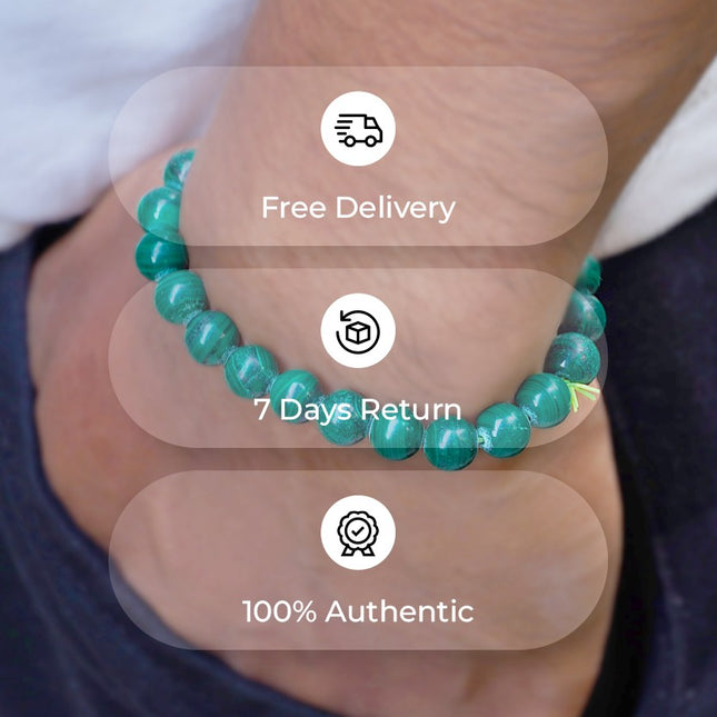 Malachite Natural Crystal Bracelet – 8mm / 10mm