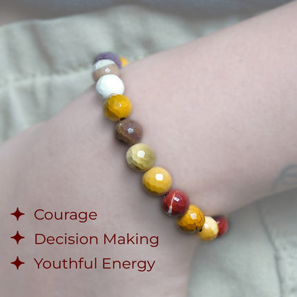 Mookaite Jasper Diamond Cut Natural Crystal Bracelet