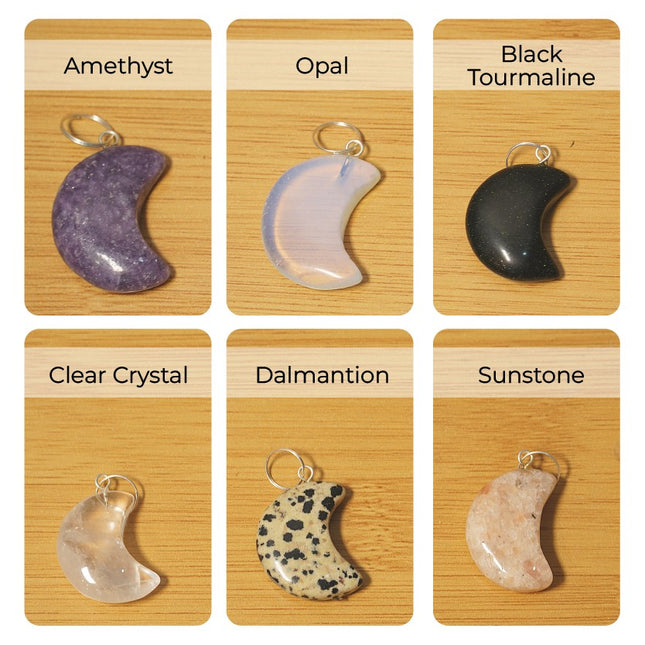 🌙 Moon Pendants – Embrace the Mystical Energy of the Moon and Crystals