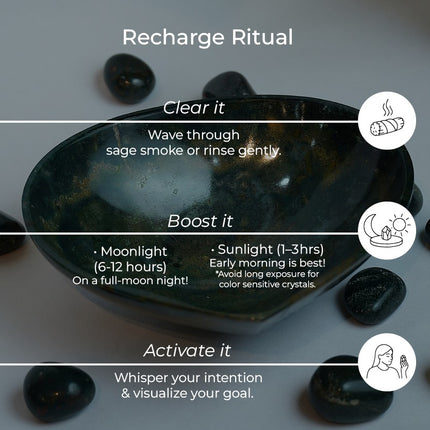 Moss Agate Crystal 6 Inch Bowl – Growth, Healing & Grounding Energy