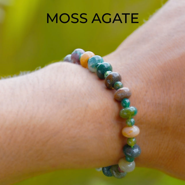 Moss Agate Wati Bracelet – Grounding, Renewal & Earth-Aligned Energy
