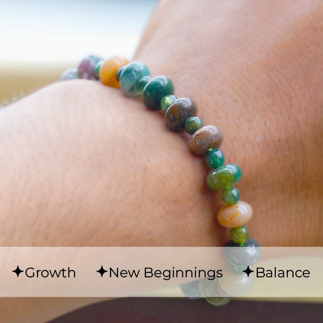 Moss Agate Wati Bracelet – Grounding, Renewal & Earth-Aligned Energy