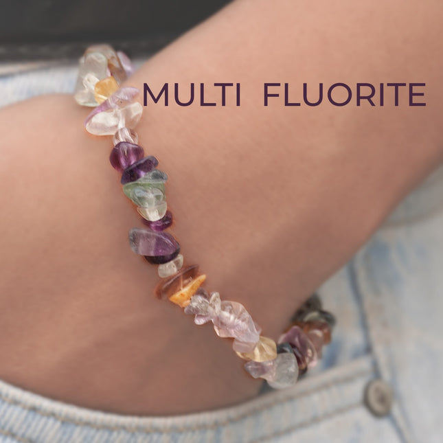 Multi Fluorite Chips Bracelet