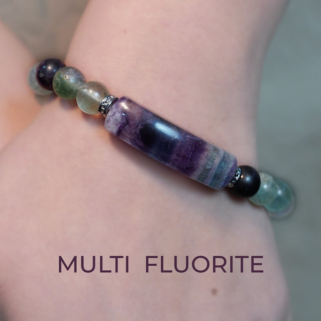 Multi Fluorite Designer Charm  Bracelet – Clarity, Balance & Energy in Every Shade