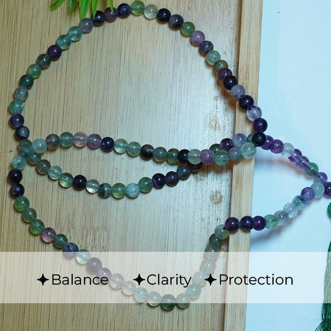 Multi Fluorite 6 MM Jup Mala – Mental Clarity, Emotional Balance & Intuition
