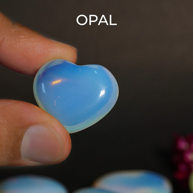 Opal Puffy Heart Stone