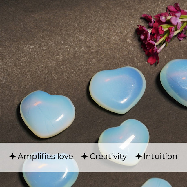 Opal Puffy Heart Stone