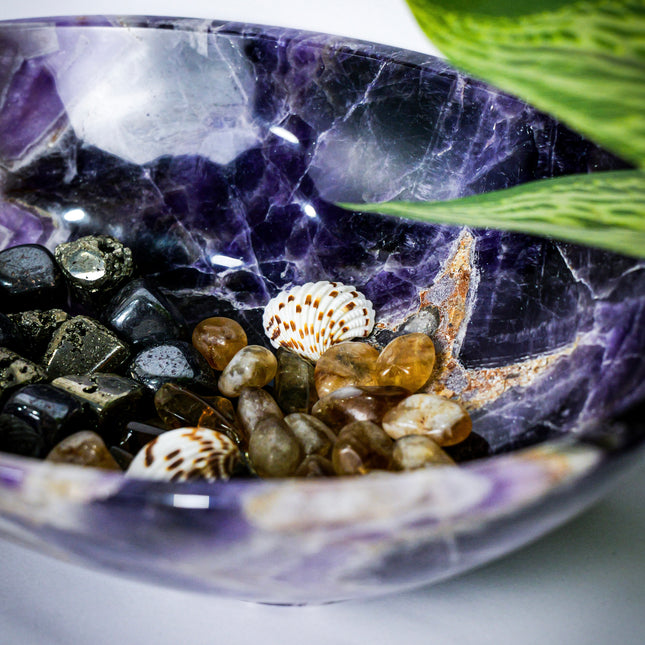 AMETHYST CRYSTAL 11 INCH BOWL