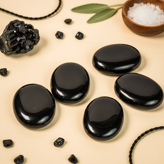 Black Tourmaline Palm Stone