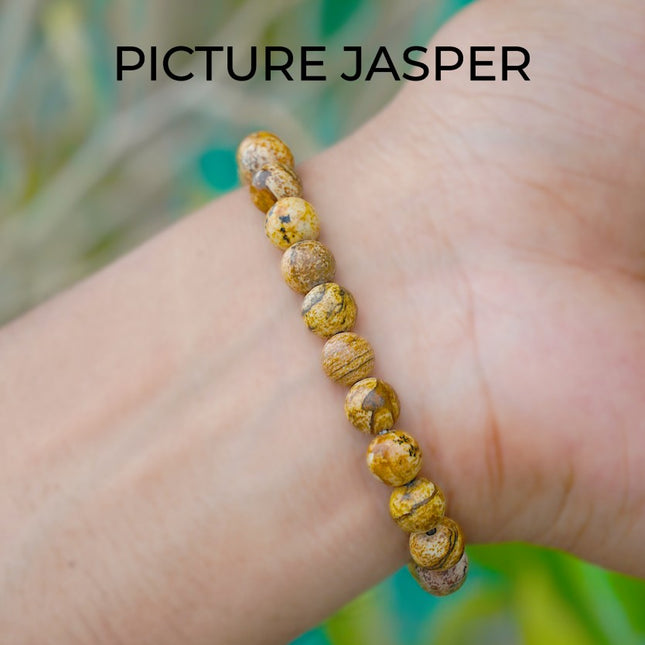 Picture Jasper Beads Bracelet