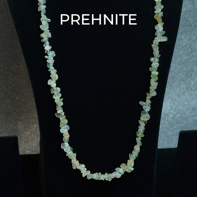 Natural Prehnite Chips Mala – Inner Peace, Healing & Divine Connection