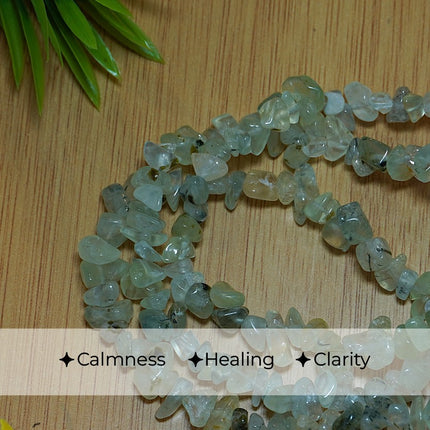Natural Prehnite Chips Mala – Inner Peace, Healing & Divine Connection