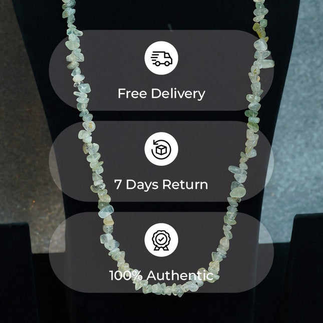 Natural Prehnite Chips Mala – Inner Peace, Healing & Divine Connection