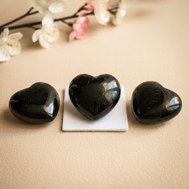 Black Obsidian Puffy Heart Stone