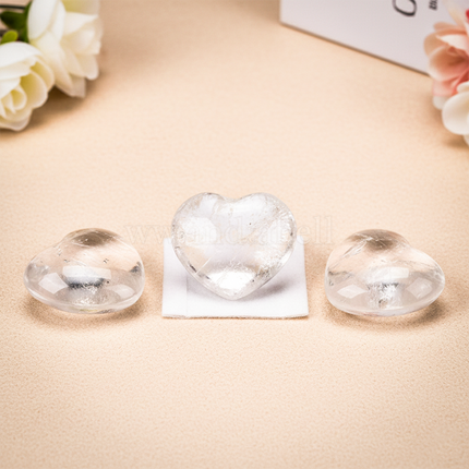 Clear Crystal Puffy Heart Stone