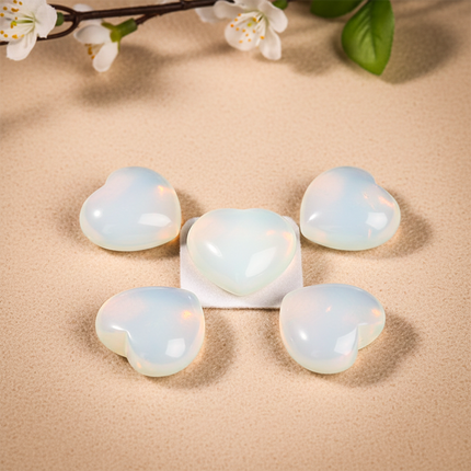 Opal Puffy Heart Stone