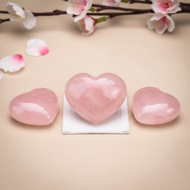 Rose Quartz Puffy Heart Stone