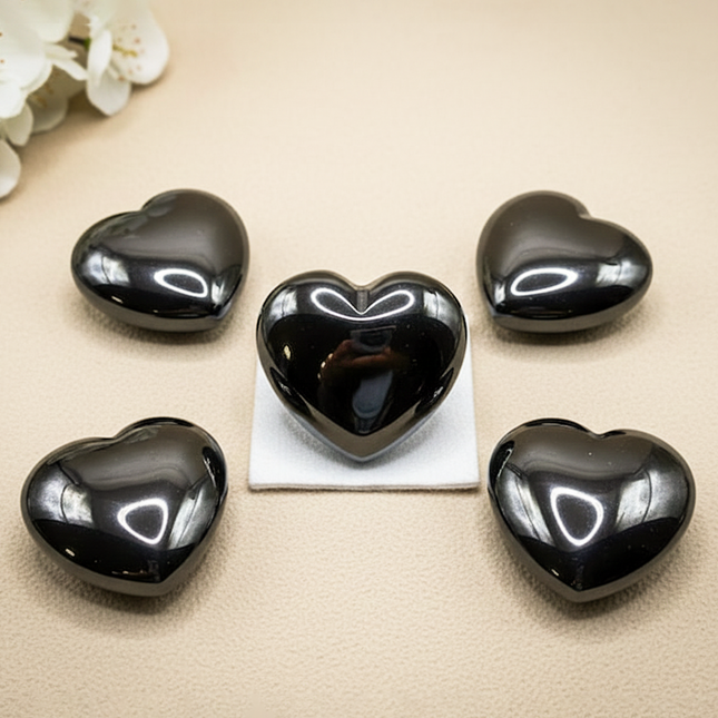 Hematite Puffy Heart Stone
