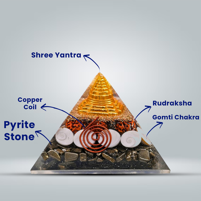 Pyrite Gomtichakra Pyramid With Super Charger Plate Combo