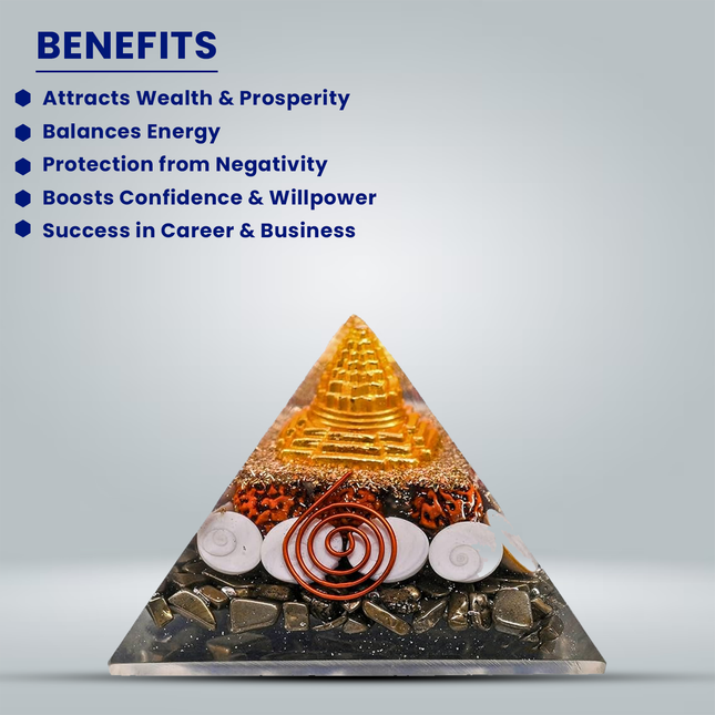 Pyrite Gomtichakra Pyramid With Super Charger Plate Combo