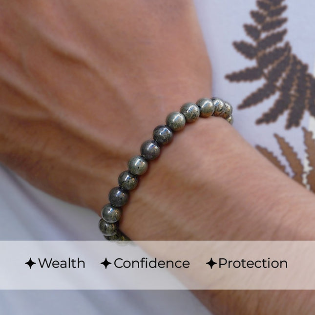 Pyrite Beads Bracelet – Wealth, Protection & Confidence Booster