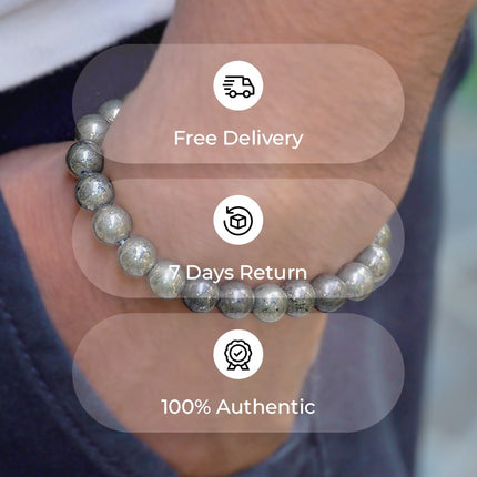 Pyrite Beads Bracelet – Wealth, Protection & Confidence Booster