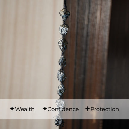 Pyrite 7 Cluster Hanger | Shield Your Space with Abundance & Protection