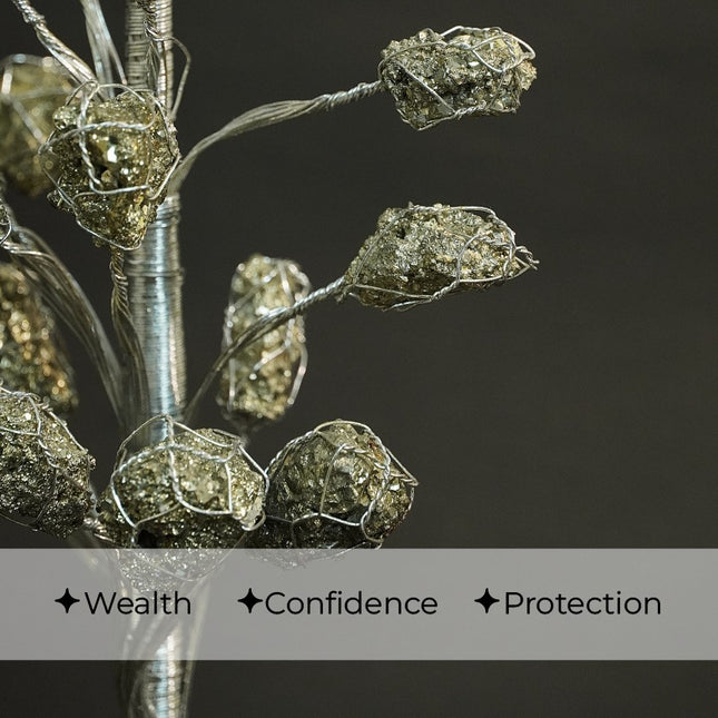 Pyrite Cluster Beads Tree – Manifest Prosperity & Protection