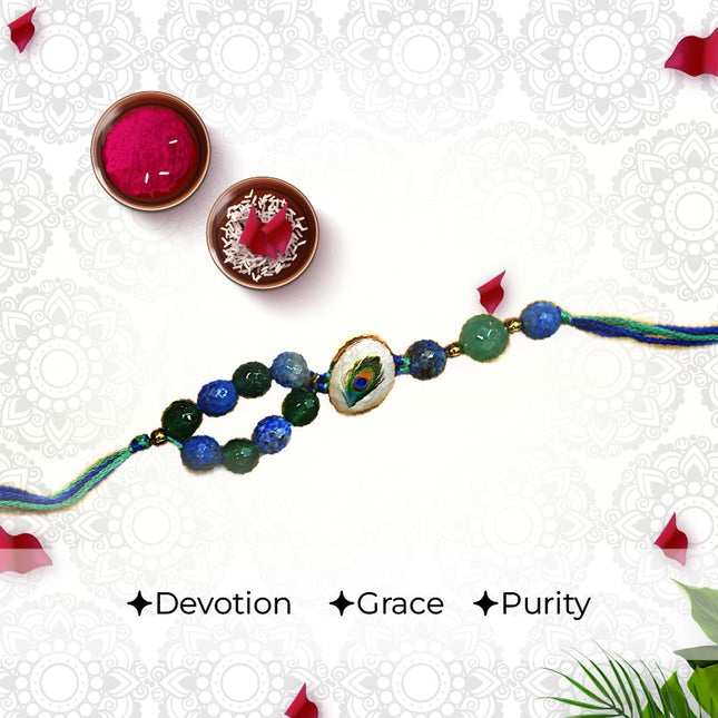 Radha Rani Blessings Rakhi with Crystals