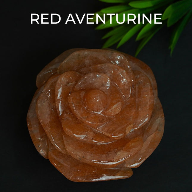 Red Aventurine Stone Flower – Crystal of Courage, Passion & Vitality
