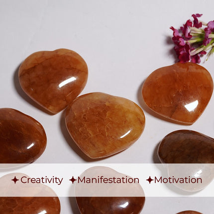Red Aventurine Puffy Heart Stone