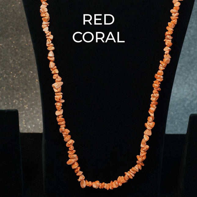 Red Coral Star Chips Mala – Vitality, Protection & Emotional Healing