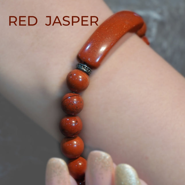 Designer Charm Red Jasper Bracelet – Grounding, Strength & Earthy Elegance