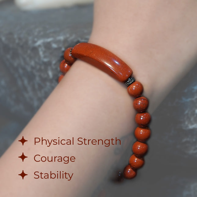 Designer Charm Red Jasper Bracelet – Grounding, Strength & Earthy Elegance