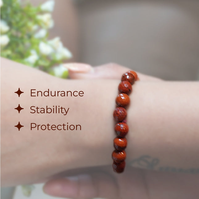 Red Jasper Diamond Cut Bracelet – Bold Energy, Grounded Power