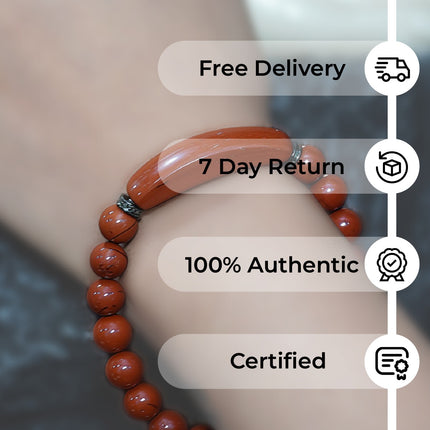 Designer Charm Red Jasper Bracelet – Grounding, Strength & Earthy Elegance