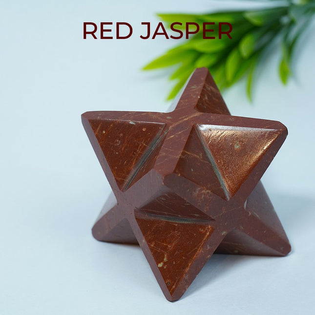 Red Jasper Merkaba Big Star – Stone of Strength & Sacred Geometry
